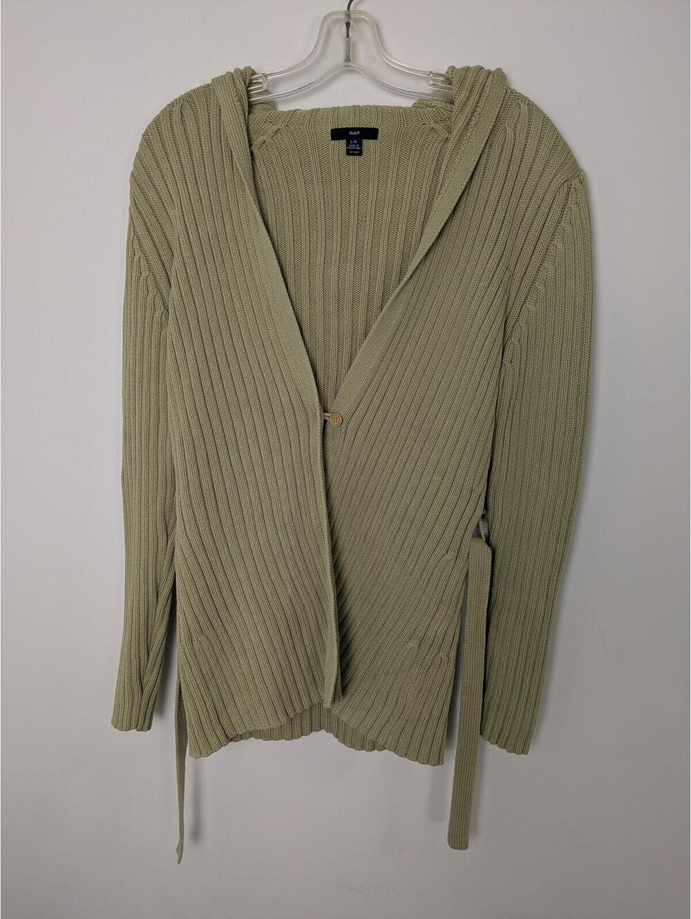 Gap Women’s Olive Green Hooded Knit Cardigan Large
